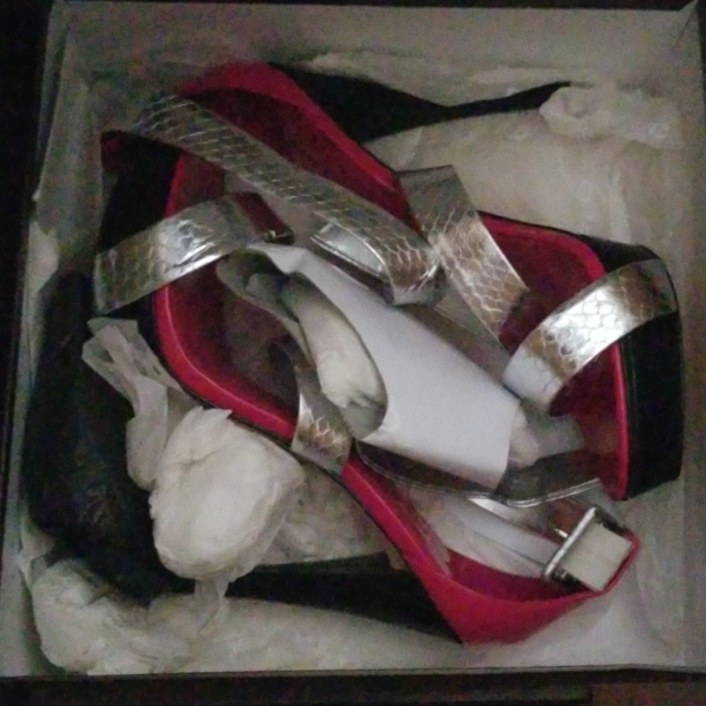 bebe  Belena Silver Heels